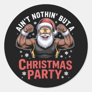 Afro-Amerikaanse kerstman kerst pyjama Ronde Sticker