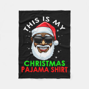 Afro-Amerikaanse kerstman kerst pyjama shirt Fleece Deken
