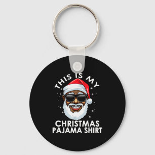 Afro-Amerikaanse kerstman kerst pyjama shirt Sleutelhanger
