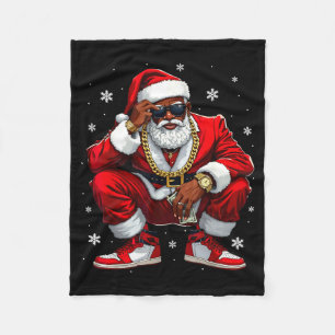 Afro-Amerikaanse Kerstman Kerst Zwart Kerstmis Vro Fleece Deken
