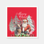 Afro-Amerikaanse Kerstman Papier servetten (Voorkant)