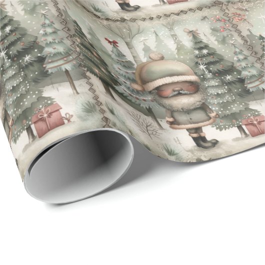 Afro-Amerikaanse kerstman vrolijk kerstfeest Cadeaupapier (Rol Hoek)