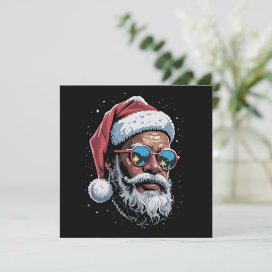 Afro-Amerikaanse Kerstmis Pyjama Kerstmis Afro Ker Feestdagenkaart (Staand voorkant)