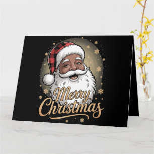 Afro-Amerikaanse kerstpyjama Santa Claus Kaart