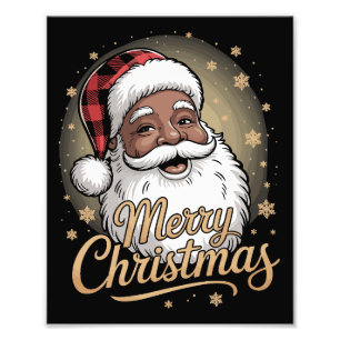 Afro-Amerikaanse kerstpyjama's Sinterklaas Foto Afdruk