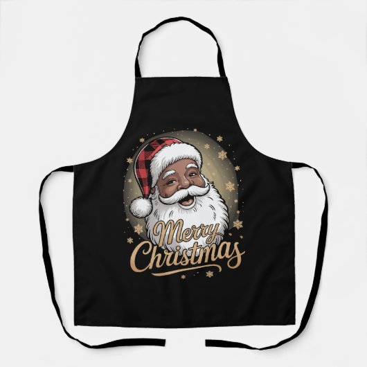 Afro-Amerikaanse kerstpyjama's Sinterklaas Schort (Voorkant)