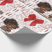 Afro-Amerikaanse Kinderen en kerstkoekjes Cadeaupapier (Hoek)