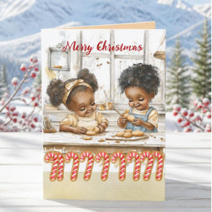 Afro-Amerikaanse Kinderen Kerstkaart Kaart