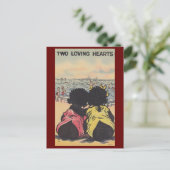Afro-Amerikaanse Kinderen Strand Valentijn Briefkaart (Staand voorkant)