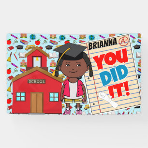 Afro-Amerikaanse kleuterschool Afstuderen Banner