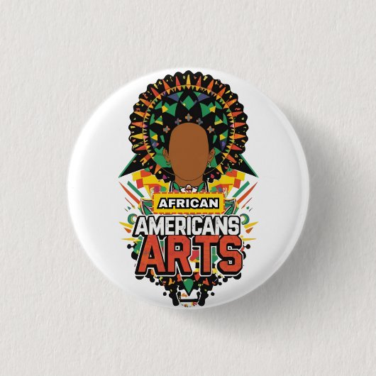 Afro-Amerikaanse Kunst Ronde Button 3,2 Cm (Voorkant)