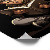 Afro-Amerikaanse lezer boekenwurm lezen Poster (Hoek)