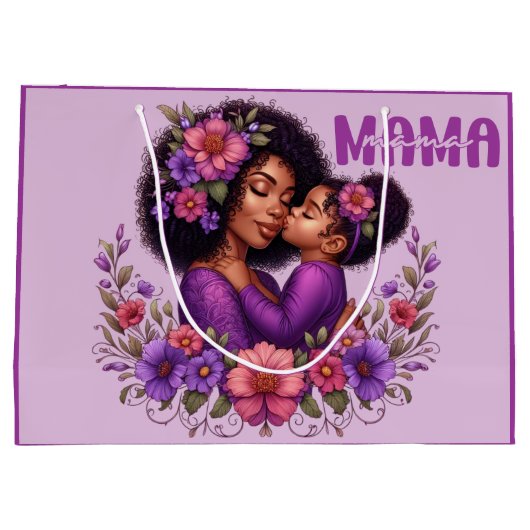Afro-Amerikaanse Mama & Dochter Moederdag Groot Cadeauzakje (Achterkant)