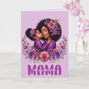 Afro-Amerikaanse Mama & Dochter Moederdag Kaart