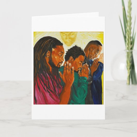 Afro-Amerikaanse Mannen bidden Kaart (Voorkant)