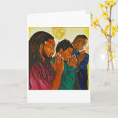 Afro-Amerikaanse Mannen bidden Kaart (Gele Bloem)