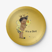 Afro-Amerikaanse meisje bij Baby shower Papieren Bordje (Voorkant)