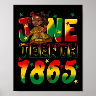 Afro-Amerikaanse Melanin Black Girls Kinder Junete Poster