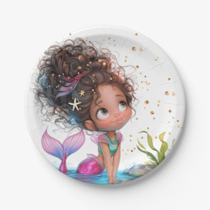 Afro-Amerikaanse Mermaid Party Paper Bord