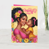 Afro-Amerikaanse moeder & dochter Happy Moederdag Kaart (Achterkant)