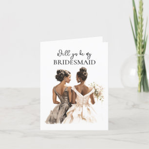 Afro-Amerikaanse mooie vrouwen bruidsmeisje voorst Kaart