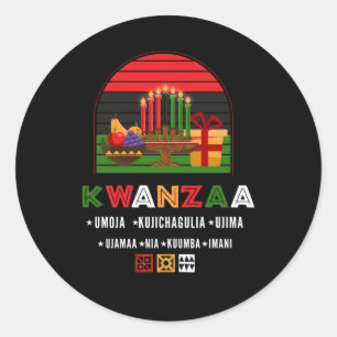 Afro-Amerikaanse of Kwanzaa Kinara of Kwanzaa Cup Ronde Sticker