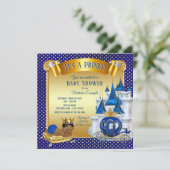 Afro-Amerikaanse Prince Baby Shower Uitnodigingen (Staand voorkant)