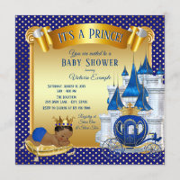 Afro-Amerikaanse Prince Baby Shower Uitnodigingen