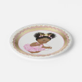 Afro-Amerikaanse Princess Baby shower Paper Bord (Gekanteld)