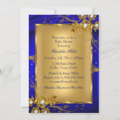 Afro-Amerikaanse Prins Baby Shower Goud Rood DD1 Kaart (Achterkant)