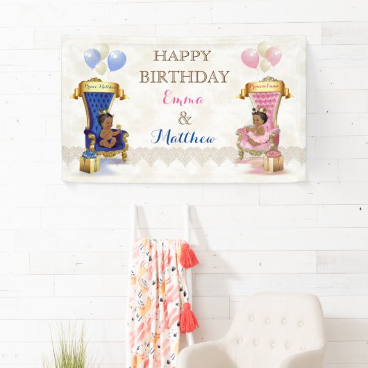 Afro-Amerikaanse prins en prinses tweeling Boy Gir Spandoek (Insitu)