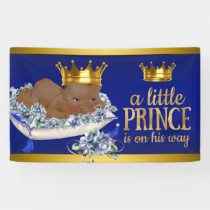 Afro-Amerikaanse prins jongetje babyshower banner