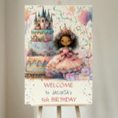 Afro Amerikaanse prinses 5e verjaardag kasteeltaar Poster