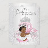 Afro-Amerikaanse prinses Baby shower Kaart (Voorkant / Achterkant)