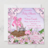 Afro-Amerikaanse prinses Baby shower Kaart (Achterkant)