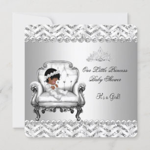 Afro-Amerikaanse Prinses Baby Shower Meisjes Stoel Kaart