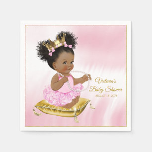 Afro-Amerikaanse Prinses Baby Shower Papieren Serv Servet