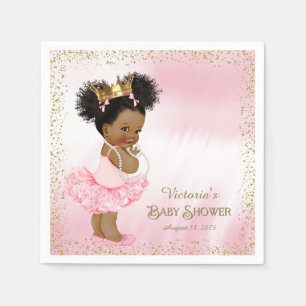 Afro-Amerikaanse Prinses Baby Shower Papieren Serv Servetten