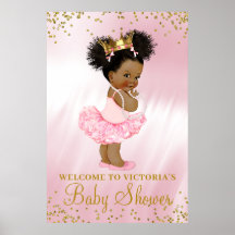 Afro-Amerikaanse Prinses Baby Shower Welkomstbord