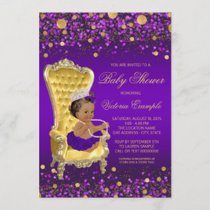 Afro-Amerikaanse prinses babyshower uitnodiging