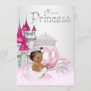 Afro-Amerikaanse prinses babyshower uitnodiging
