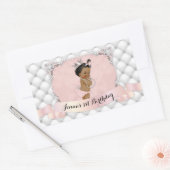 Afro-Amerikaanse prinses Blush Diamonds Parels Rechthoekige Sticker (Envelop)