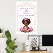 Afro-Amerikaanse prinses koninklijk welkomstbord Poster (Thuiskantoor)