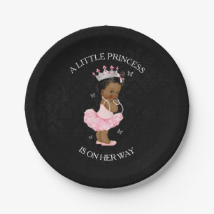 Afro-Amerikaanse Prinses Meisje Baby Shower borden Papieren Bordje