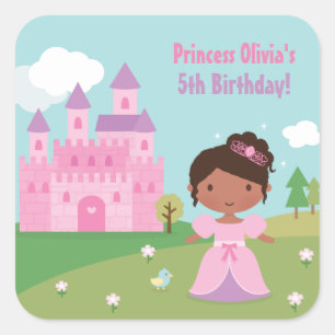 Afro-Amerikaanse Prinses Verjaardagsfeest Stickers