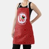 Afro-Amerikaanse rode letters LOVE Flag Personalis Schort (Insitu)