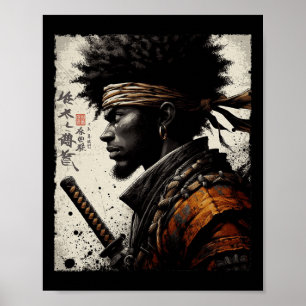 Afro-Amerikaanse samoerai Afrikaanse Bushido Warr Poster