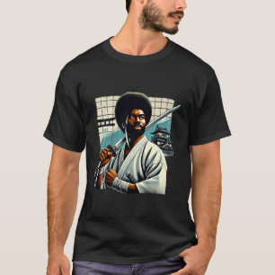 Afro-Amerikaanse Samurai Japanse stijl Bushi T-shirt