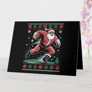 Afro-Amerikaanse Santa Football Ugly Christmas Kaart