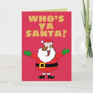 Afro-Amerikaanse Santa Hugs Feestdagen Kaart